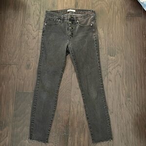 Madewell 9” High-Rise skinny button fly off-black jeans